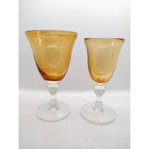 Baluster Handblown Glass Stemmed Wine Goblets 6.5-7in Wineglasses with Box Bar - Picture 1 of 5
